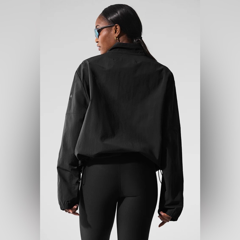 Alo Yoga Light Weight Takeaway Track Pullover Black M - Picture 2 of 8